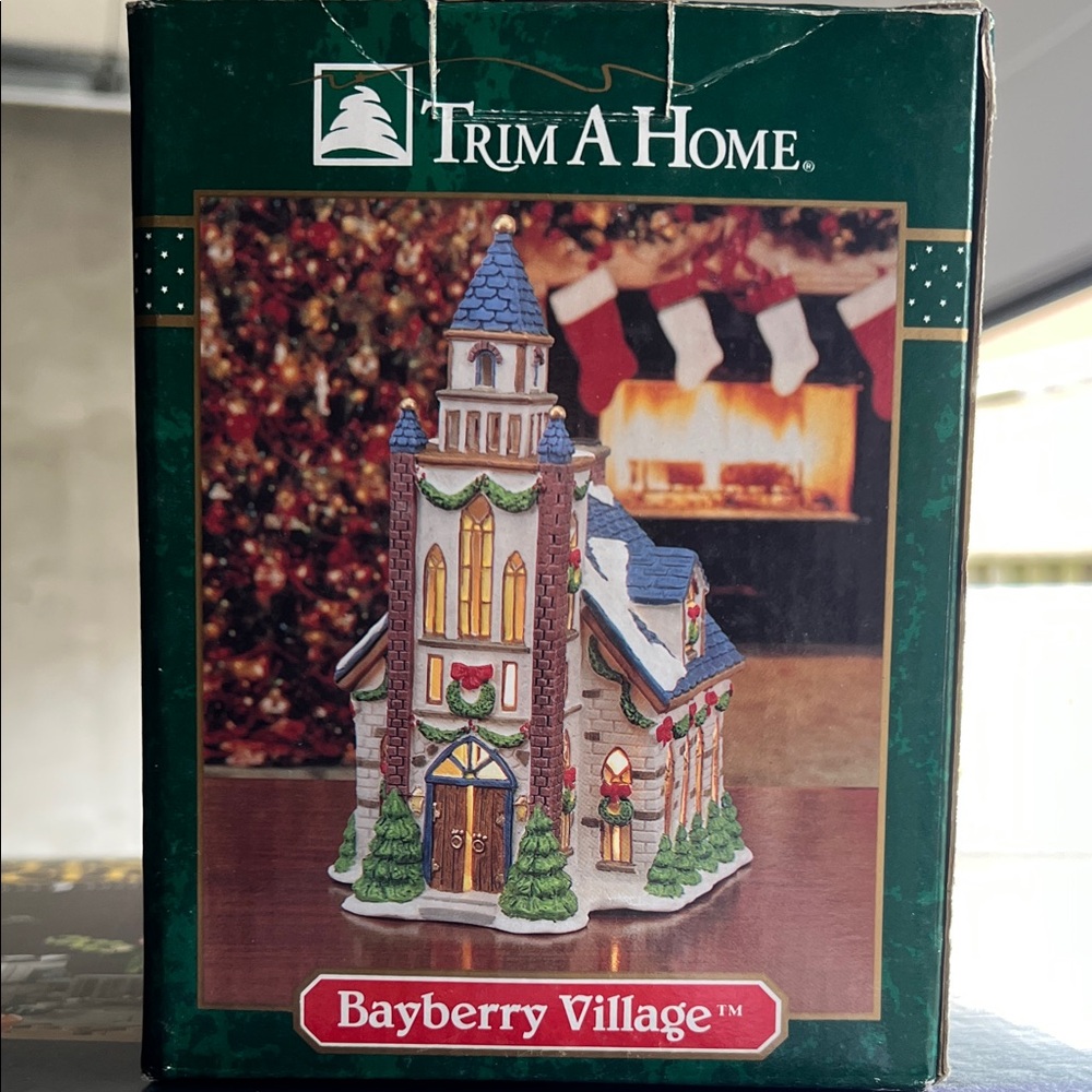 Trim A Home Bayberry Village Holiday Church - Green & Blue